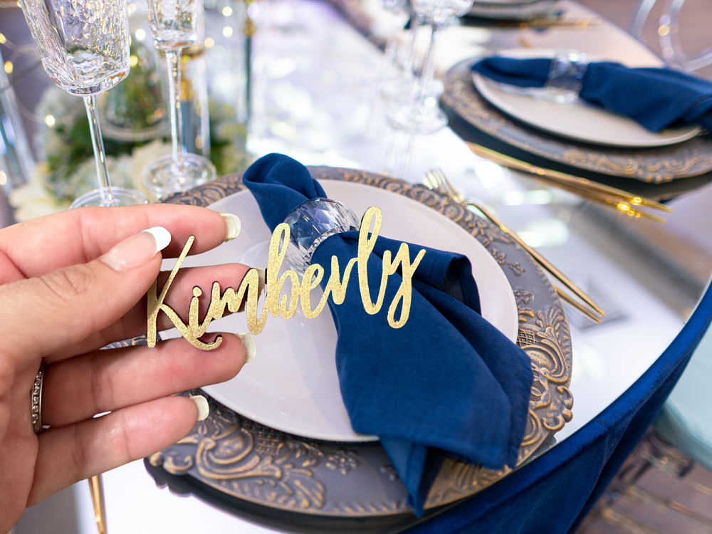 Wooden Custom Place Cards - Name Cutout