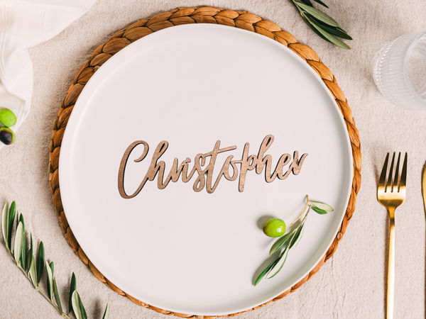 Wooden Custom Place Cards - Name Cutout