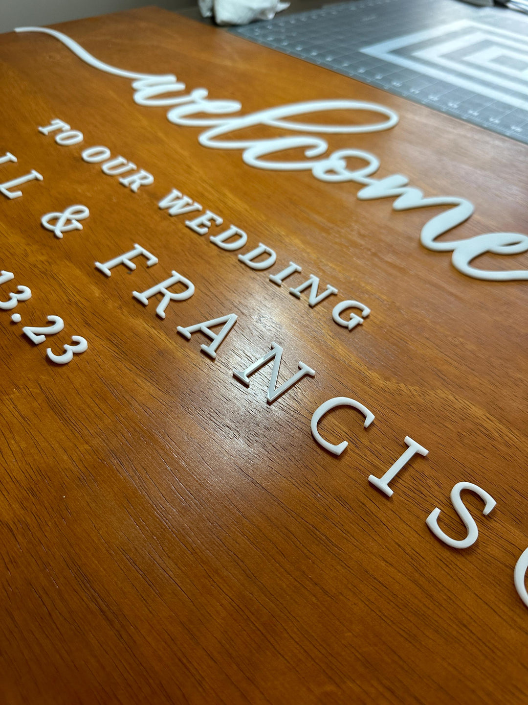 3D Wood Wedding Welcome Sign