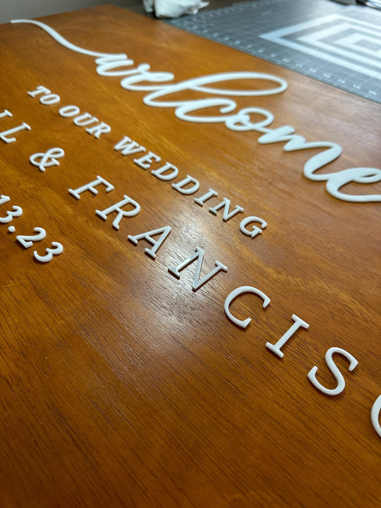 3D Wood Wedding Welcome Sign