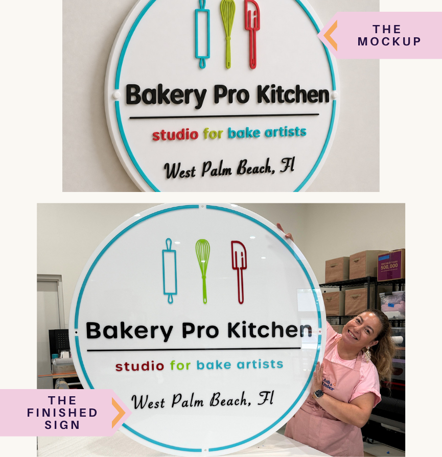 Custom 3D Acrylic Logo Recreation | Full-Color Business Wall Sign