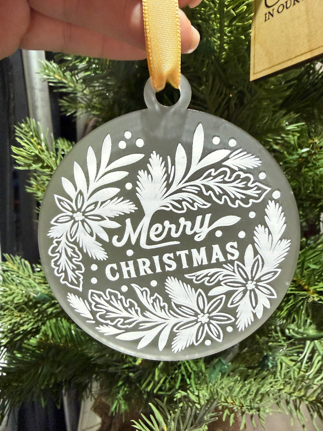 Frosted Acrylic Christmas Ornament Duo