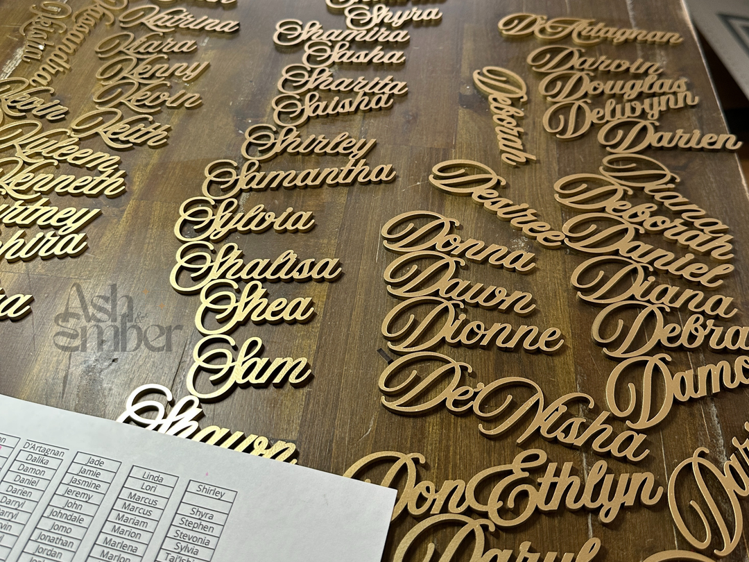 Acrylic Custom Place Cards - Name Cutout
