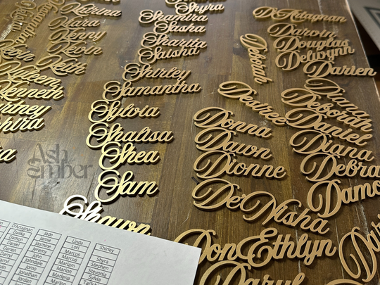 Acrylic Custom Place Cards - Name Cutout