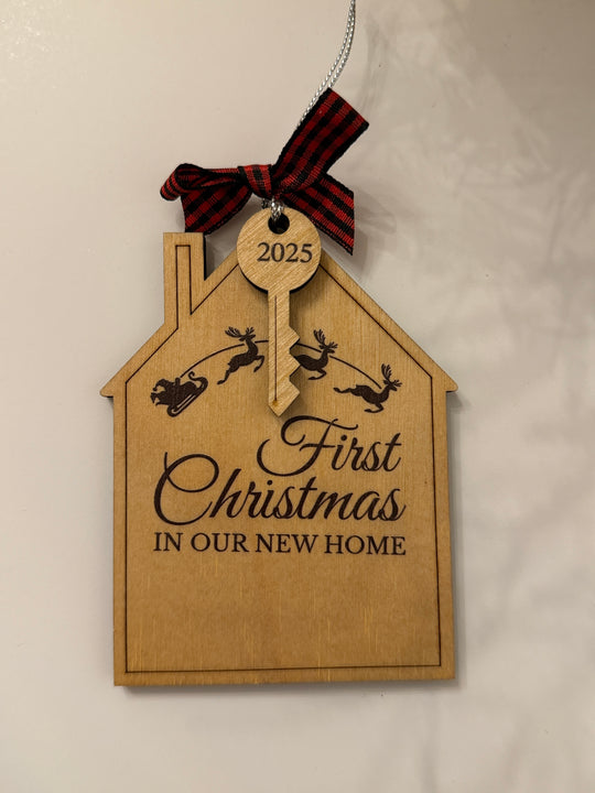 First Christmas in Our New Home Ornament – Personalized 2025 House Key Design