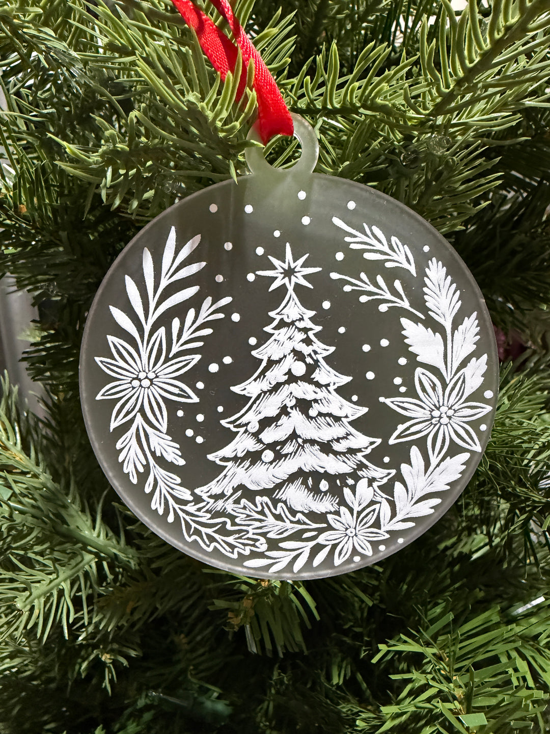 Frosted Acrylic Christmas Ornament Duo