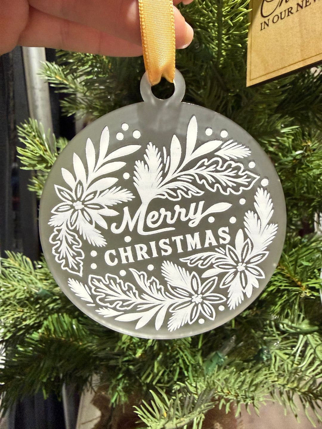 Frosted Acrylic Christmas Ornament Duo