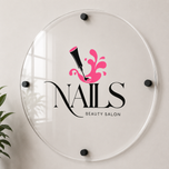 Custom printed acrylic sign.