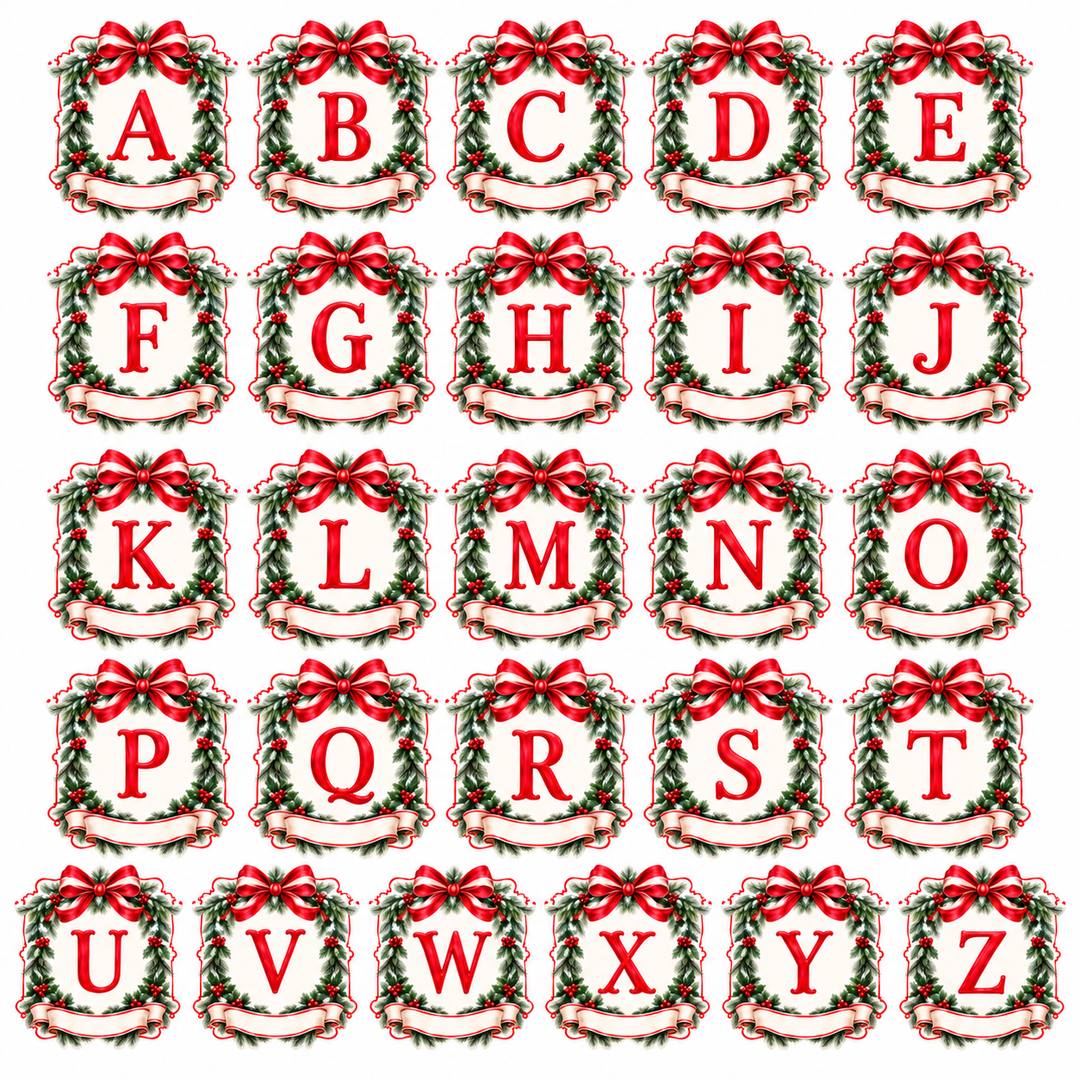 personalized initial holiday door hanger initial options