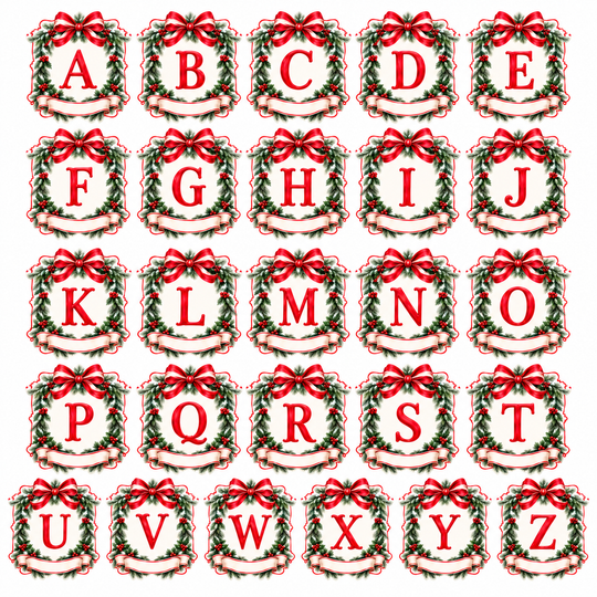personalized initial holiday door hanger initial options