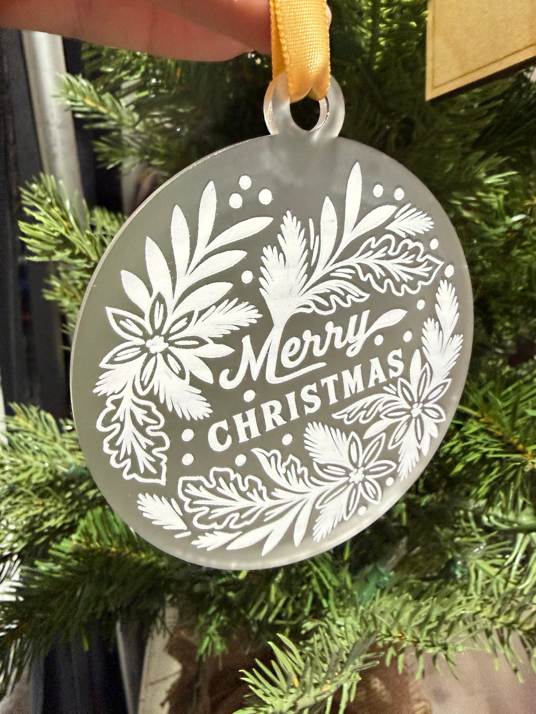 Frosted Acrylic Christmas Ornament Duo