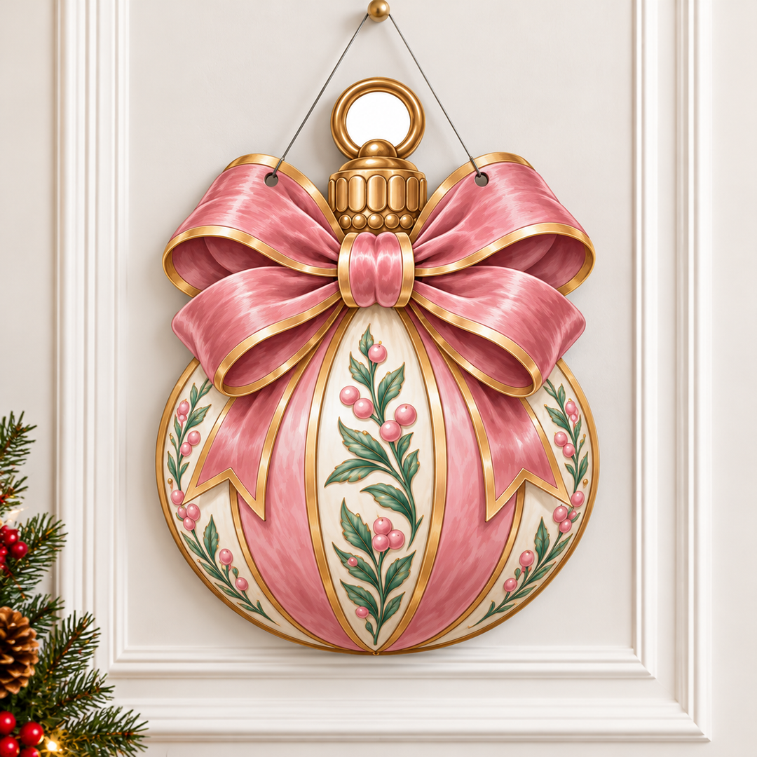 pink ornament door hanger