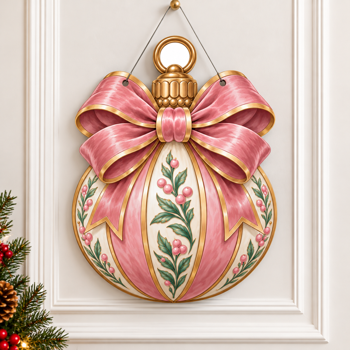 pink ornament door hanger