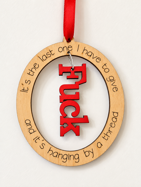 wooden engraved christmas ornament