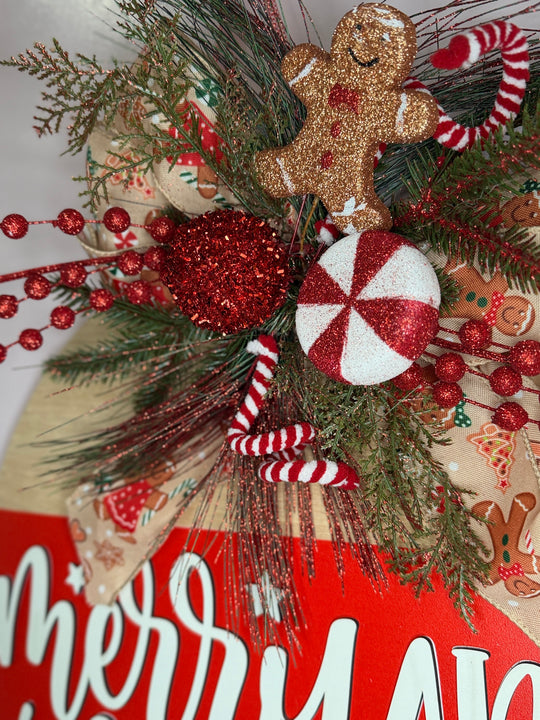 Merry and Bright 3D Christmas Door Sign