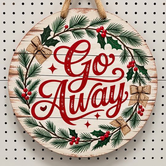 Funny Front Door Welcome Sign (Go Away)