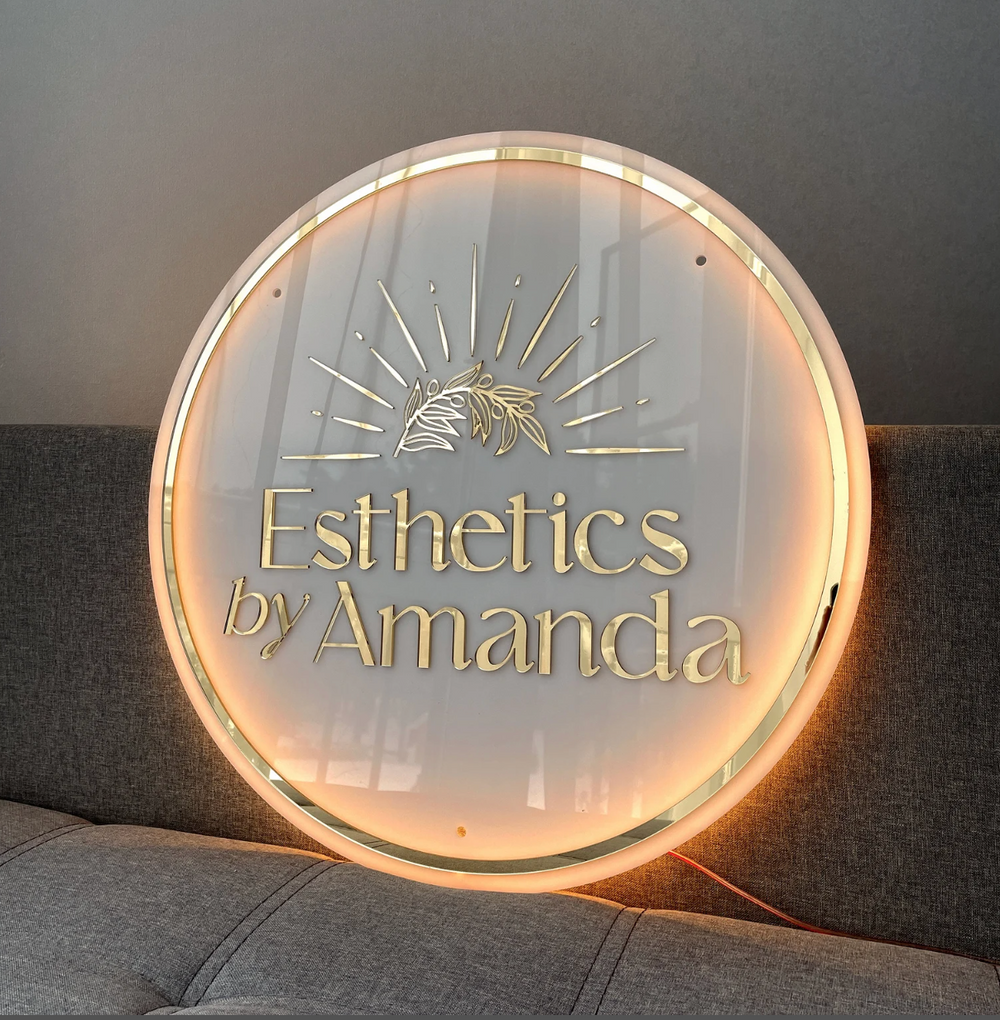 3D Round Custom Logo Sign – Backlit Neon Acrylic