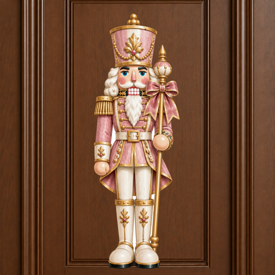 pink nutcracker door hanger