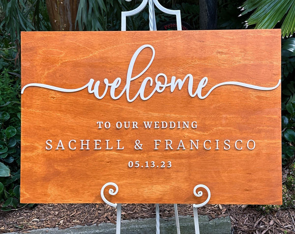 3D Wood Wedding Welcome Sign